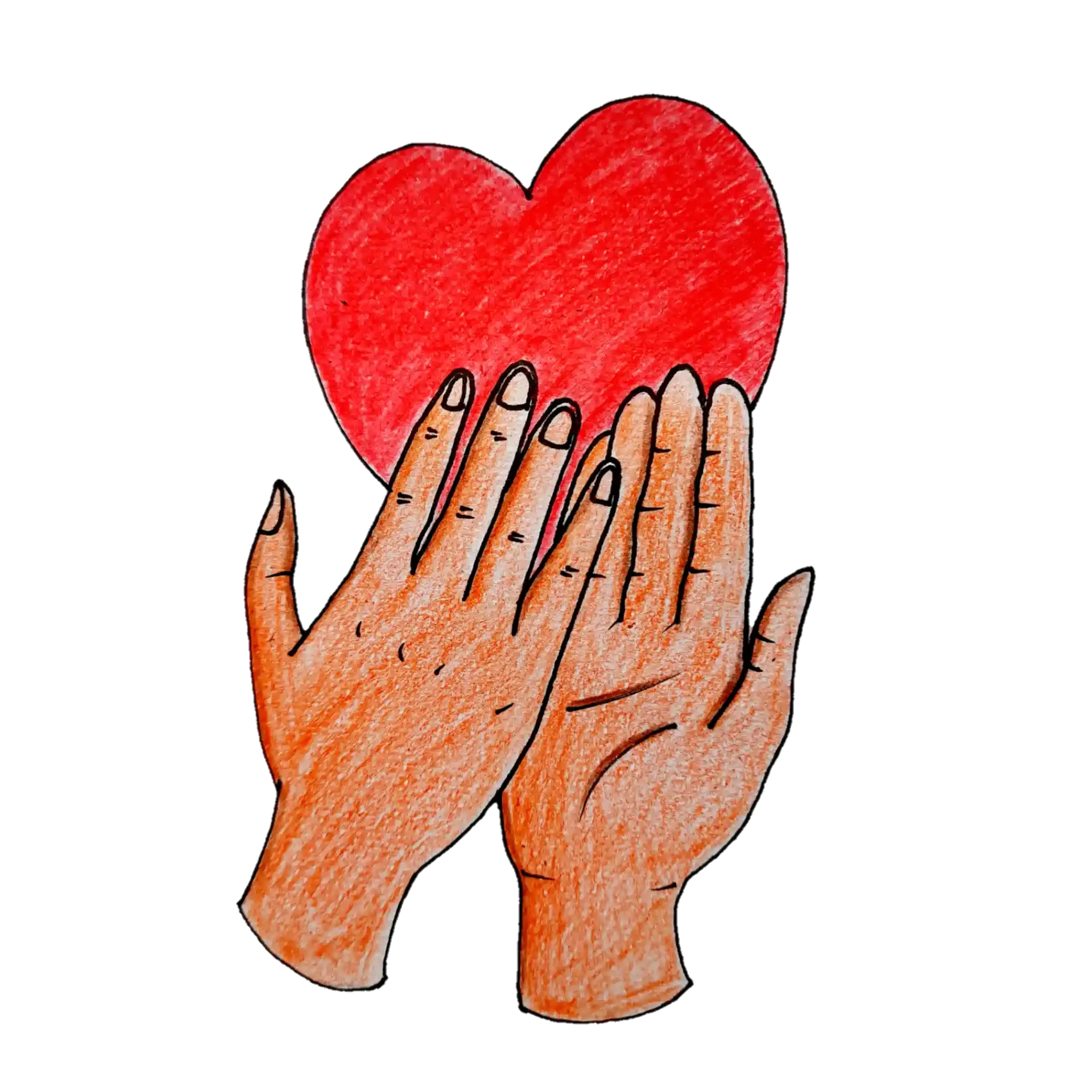 Heart and hands representing care and support for children